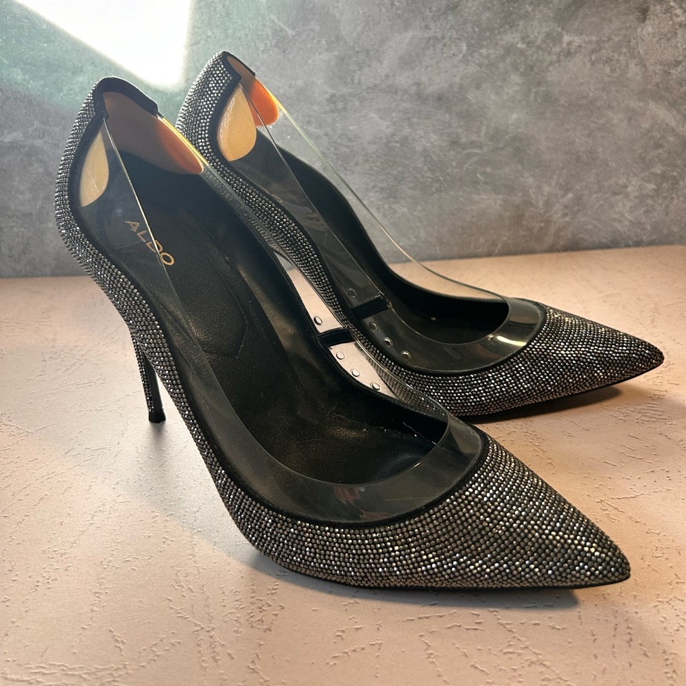 Aldo Heels, sparkly and black. Size 10.